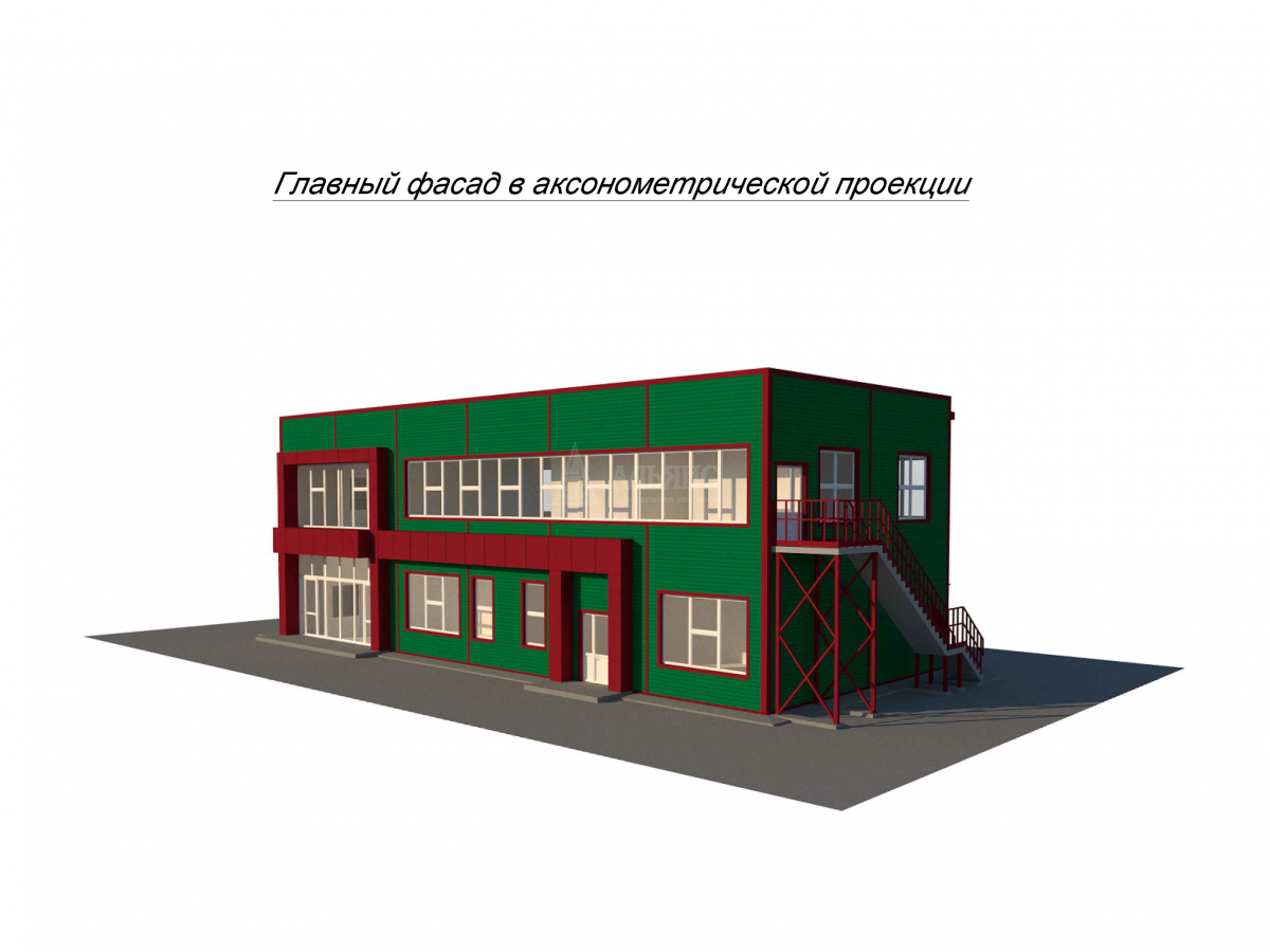 3D визуализация Офис из сэндвич-панелей - фото 1