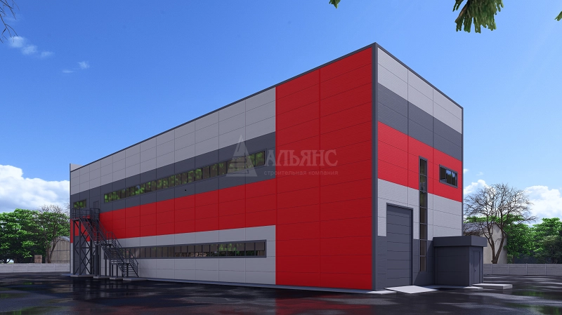 3D визуализация Производственное здание из сэндвич-панелей  - фото 3